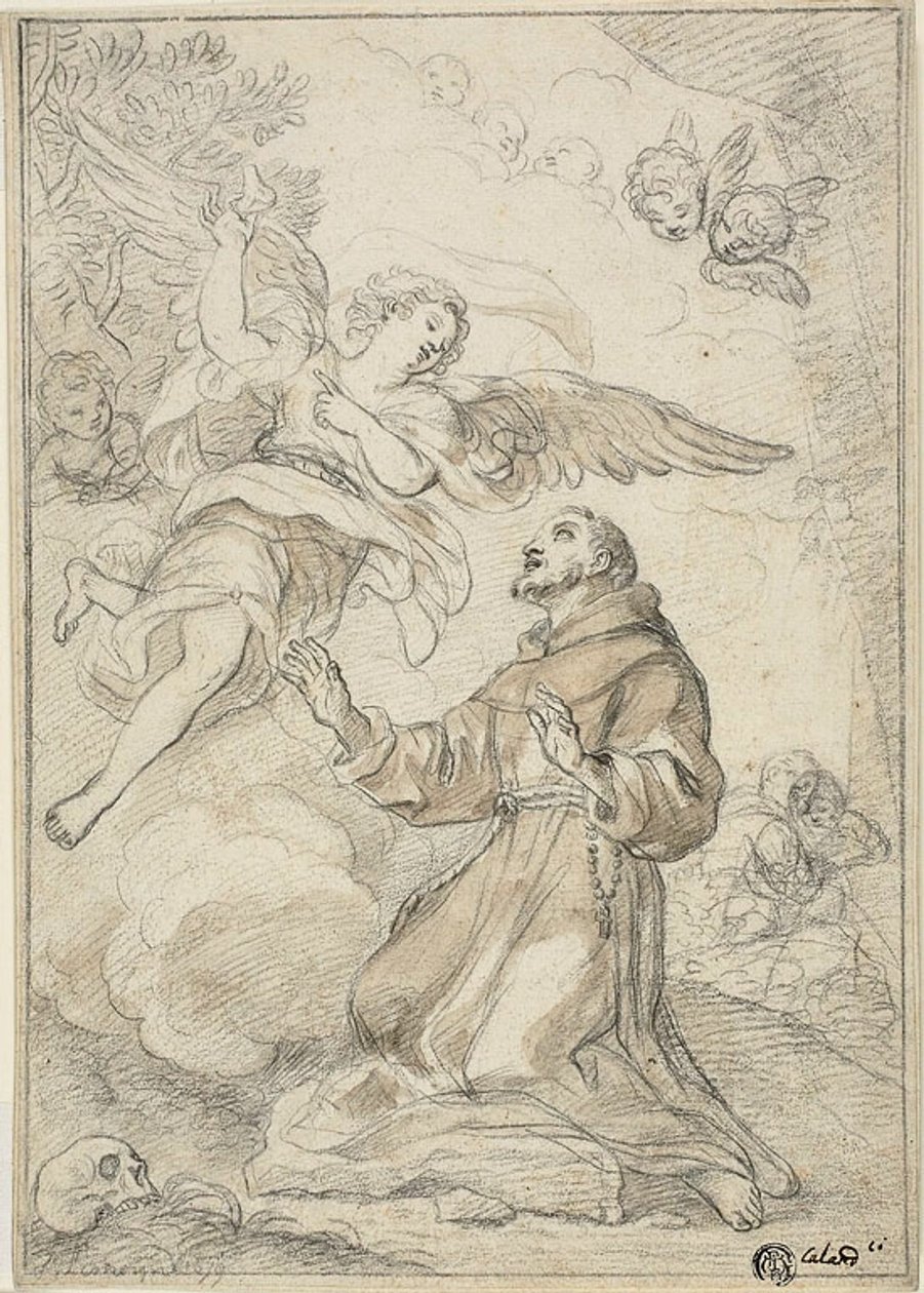 Aparición de un ángel a Santo Domingo de Giacinto Calandrucci