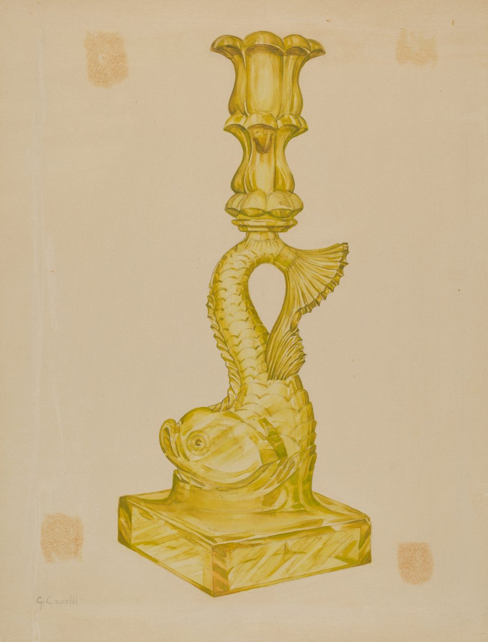 Candelabro de delfín de Giacinto Capelli