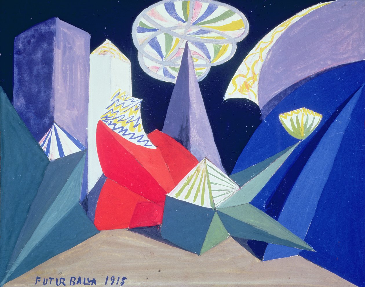 Fuegos artificiales de Giacomo Balla