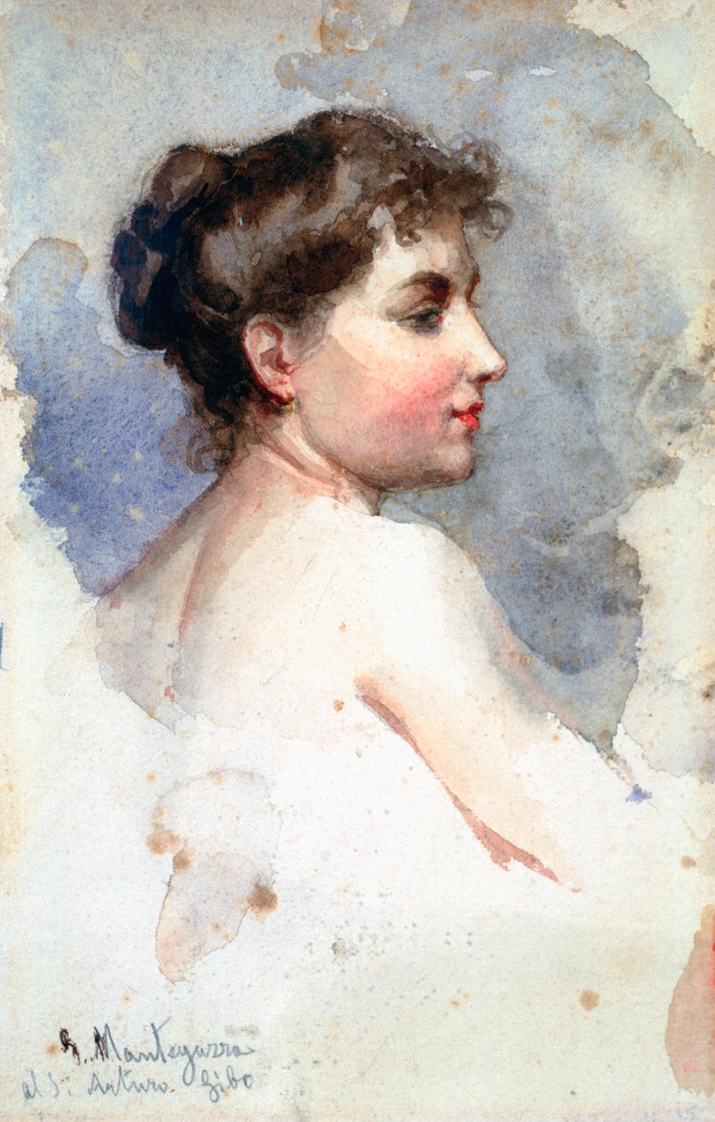Retrato de una mujer, c1873-1920 de Giacomo Mantegazza
