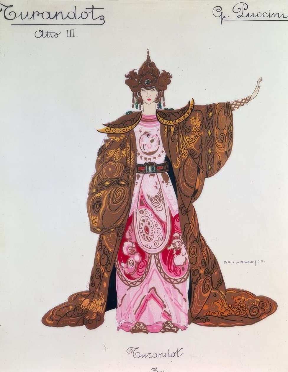 Figurina de Turandot en el tercer acto de Giacomo Puccini