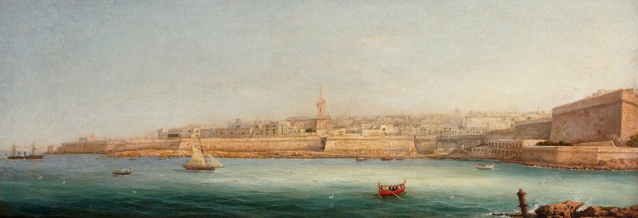 Vista de La Valeta desde la Isla Manoel, 1869 de Giancinto Gianni