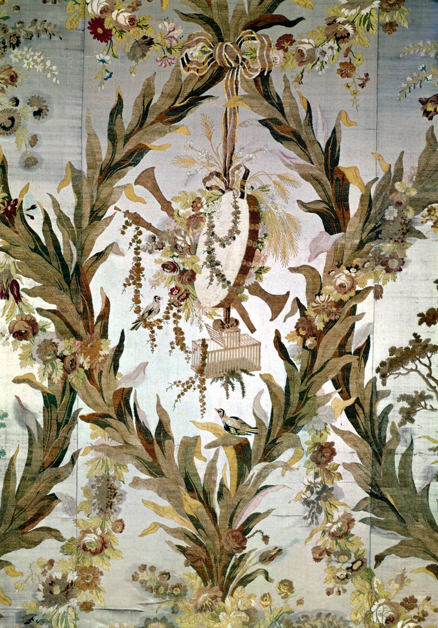 Seda mural del dormitorio de la emperatriz, 1787 (detalle) de Gilles Gaudin