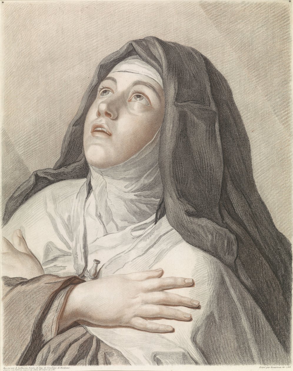 Santa Teresa en oración de Gilles Antoine Demarteau