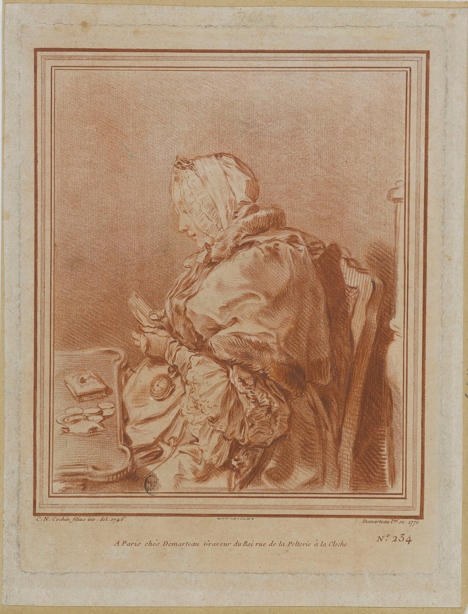 Retrato de Madame Geoffrin 1699-1777, 1770 de Gilles Demarteau