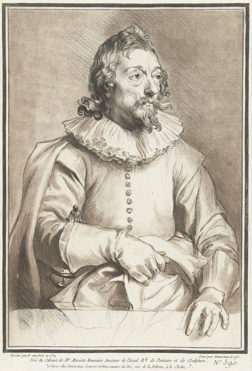 retrato, de, hombre de Gilles Demarteau