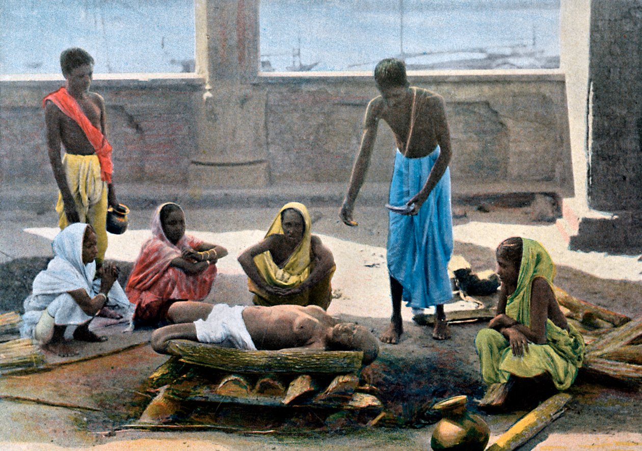 Cremación en India, c1890 de Gillot