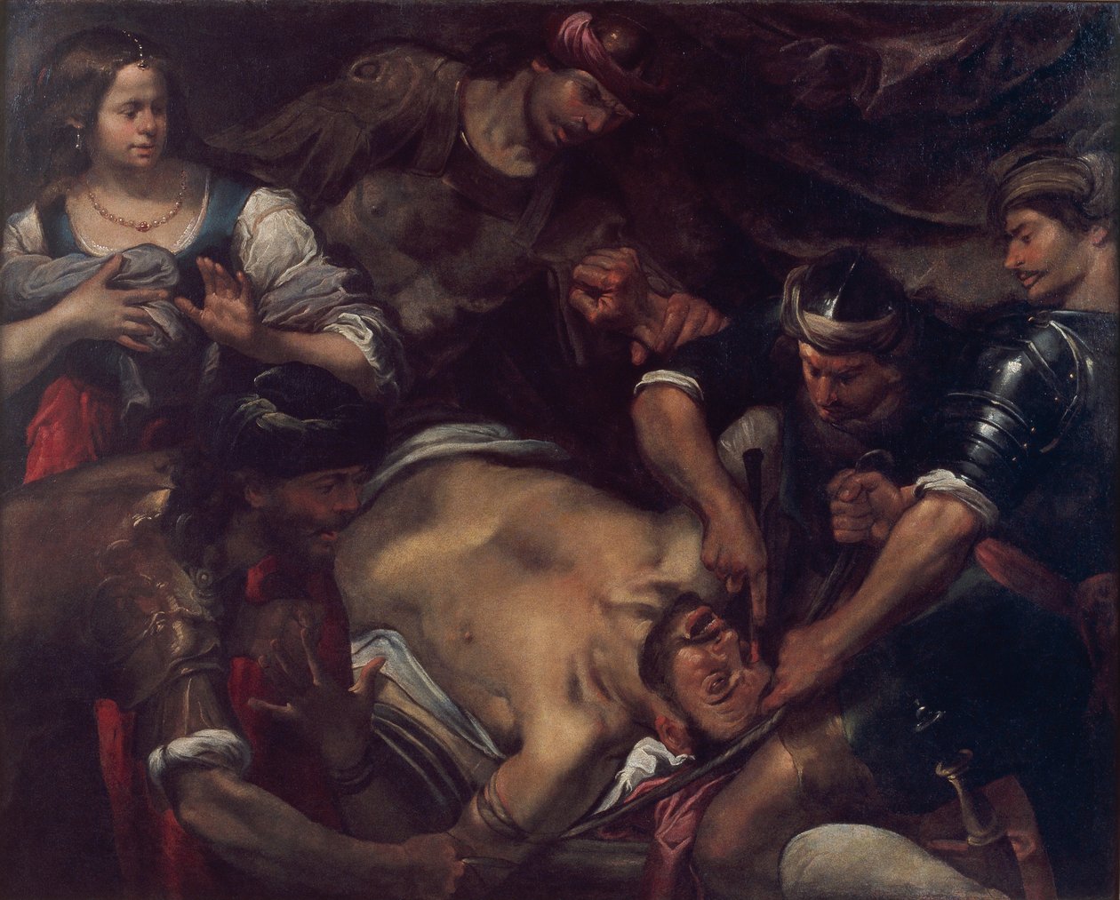 Los filisteos sacando los ojos de Sansón de Gioacchino Assereto