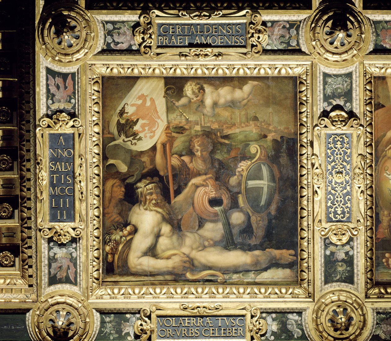 Alegoría de la ciudad de Volterra del techo del Salone dei Cinquecento, 1565 de Giorgio Vasari