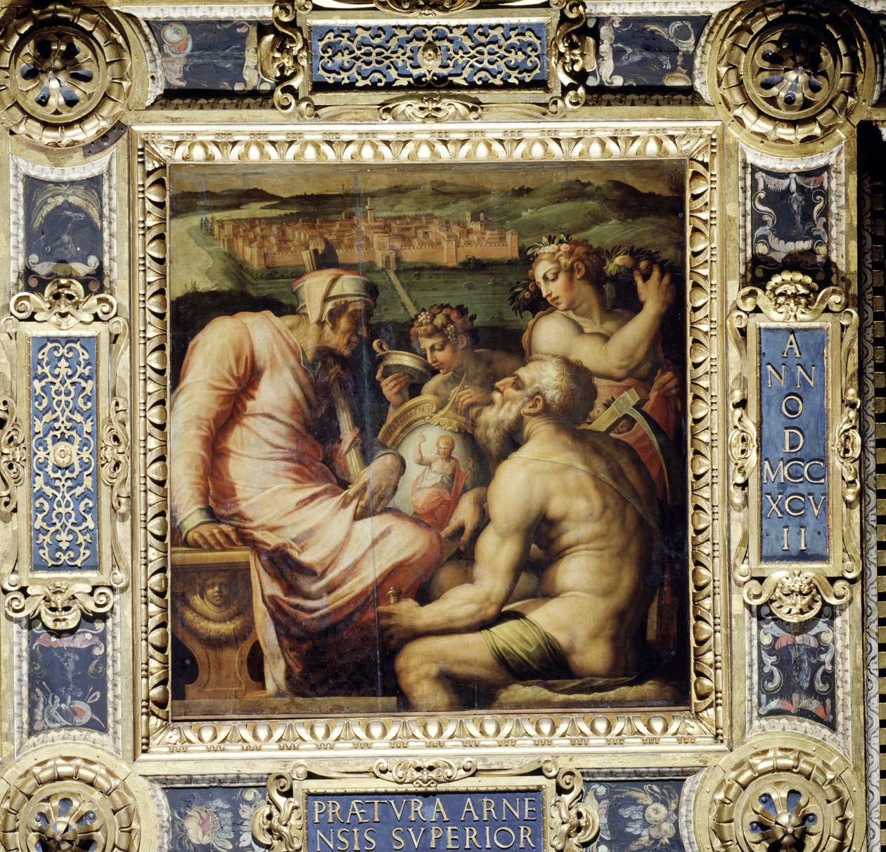 Alegoría del pueblo de San Giovanni Valdarno del techo del Salone dei Cinquecento, 1565 de Giorgio Vasari