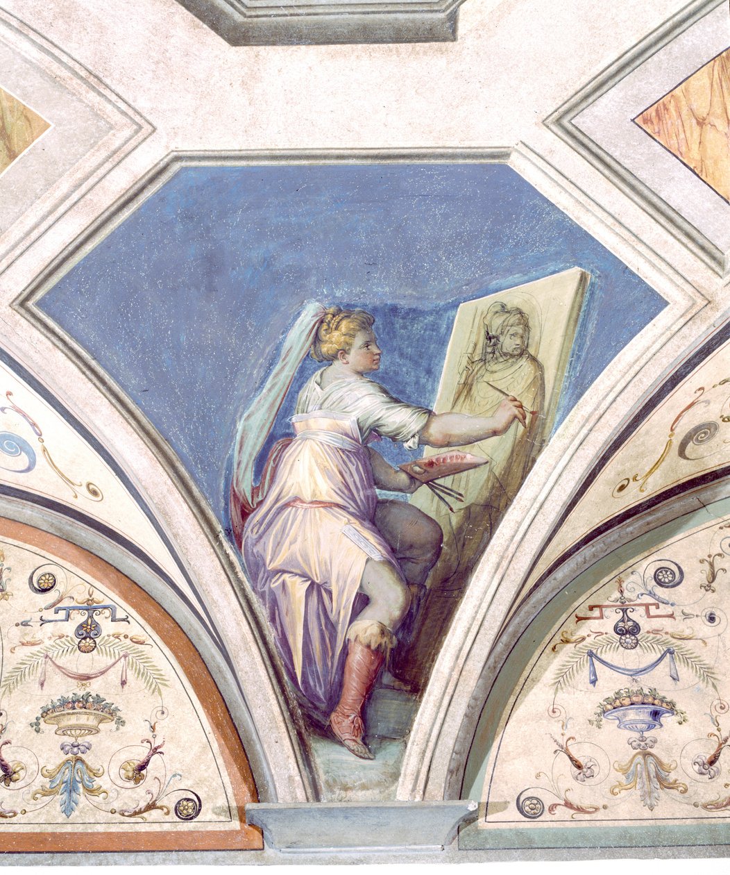 Pintura, Las Cuatro Artes, Peduccio, Cámara de la Fama, 1542 de Giorgio Vasari