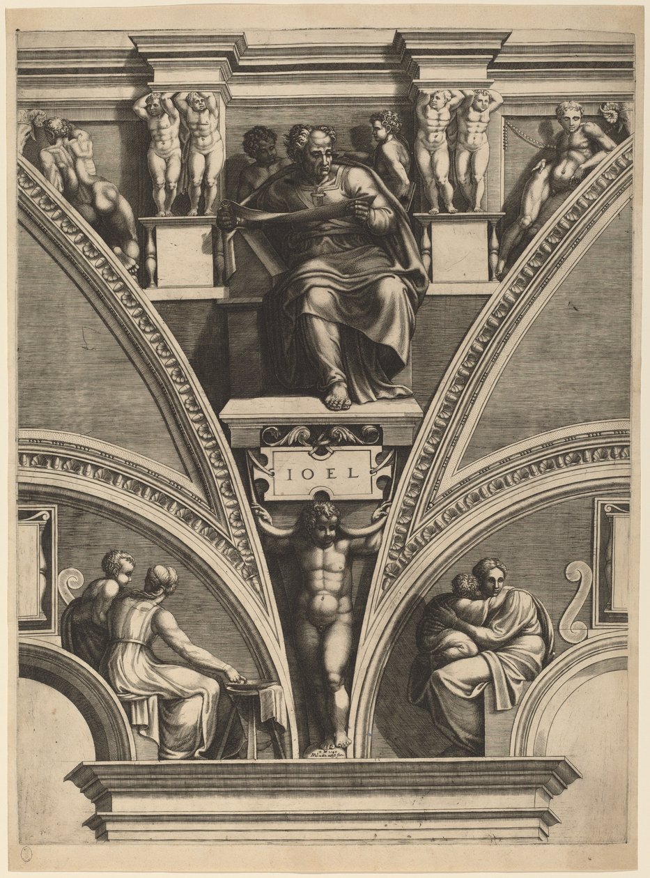 El profeta Joel de Giorgio Ghisi after Michelangelo