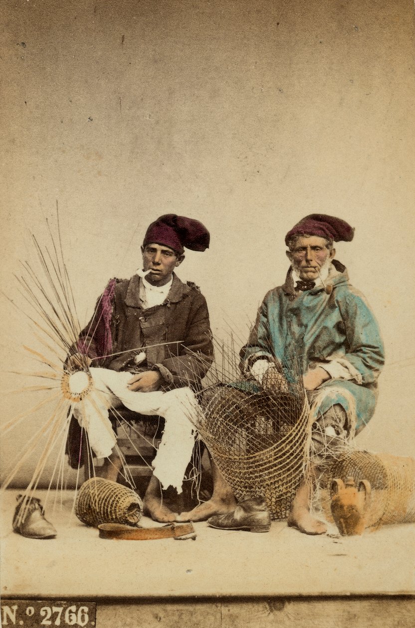 Tejedores de paja. Nápoles de Giorgio Sommer