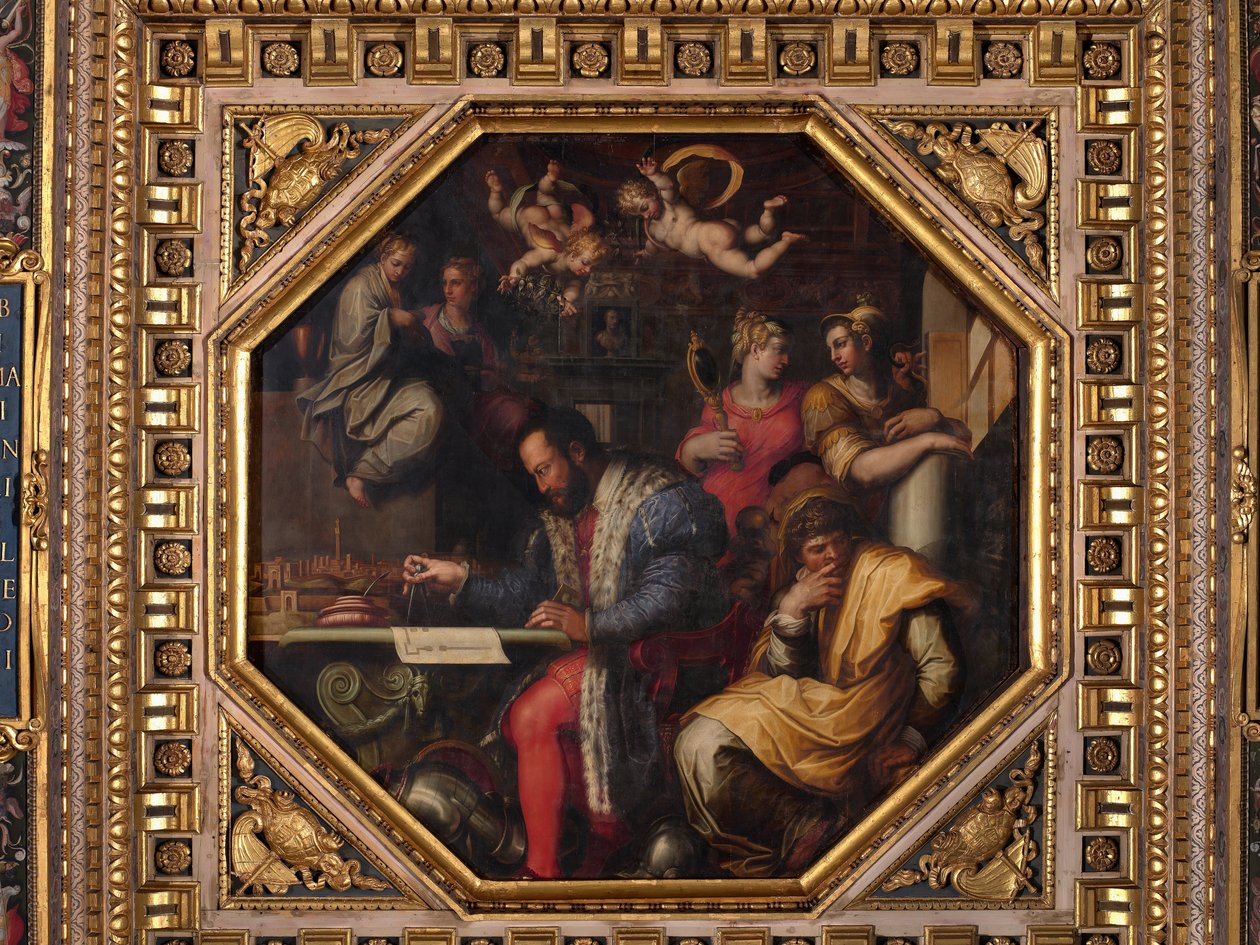 Cosimo estudia la toma de Siena de Giorgio Vasari