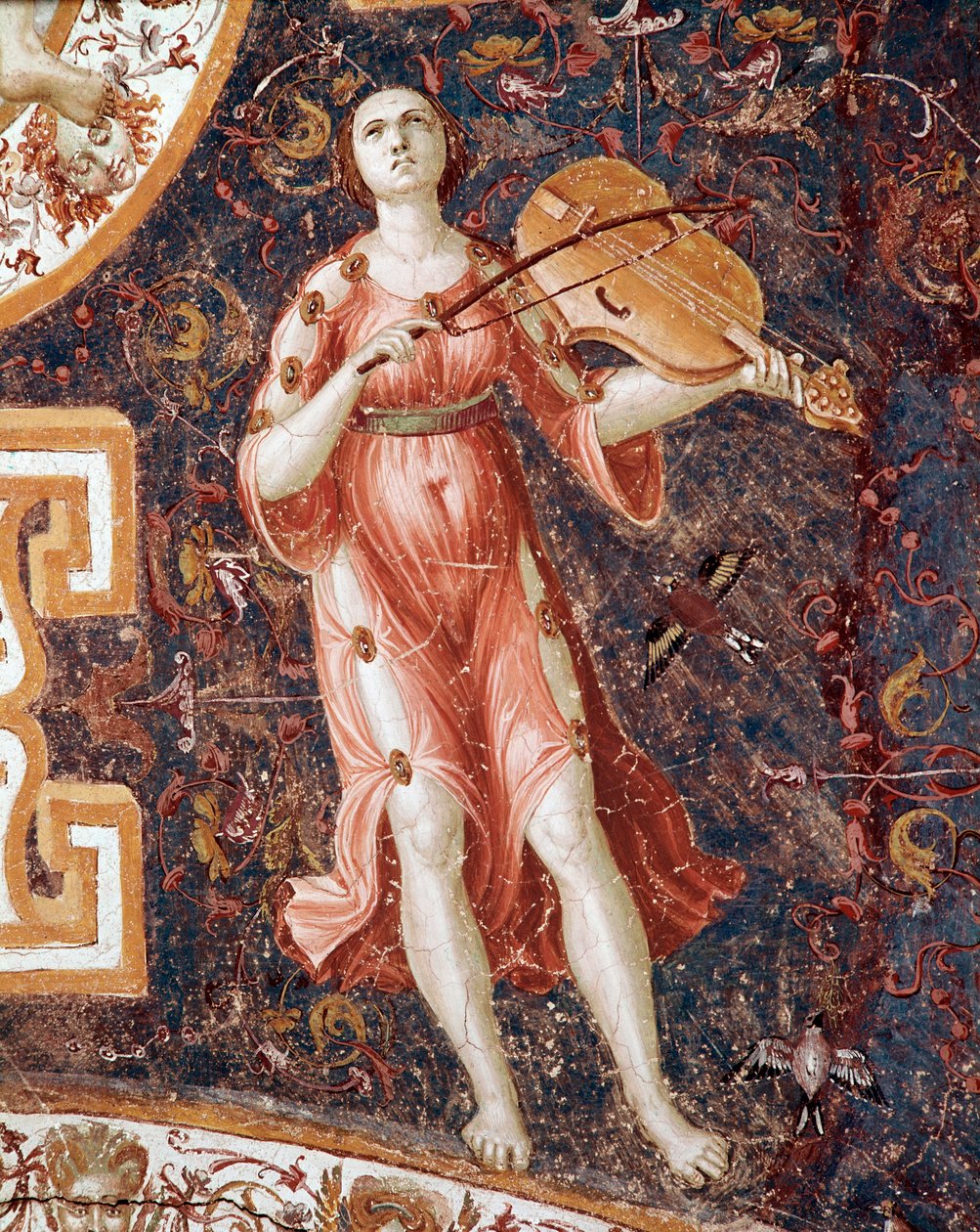 Joven mujer tocando el violín (fresco) de Giorgio Vasari