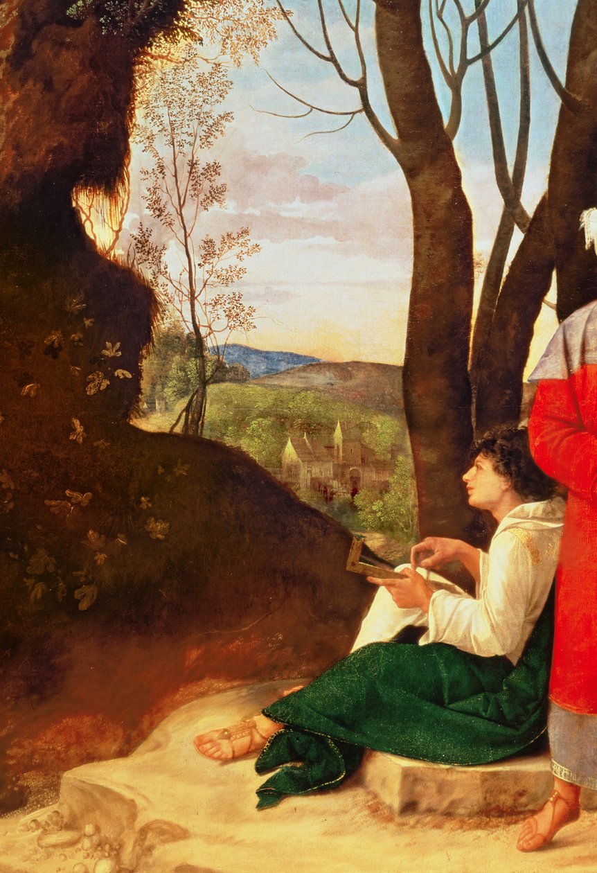 Los tres filósofos (detalle) de Giorgione da Castelfranco