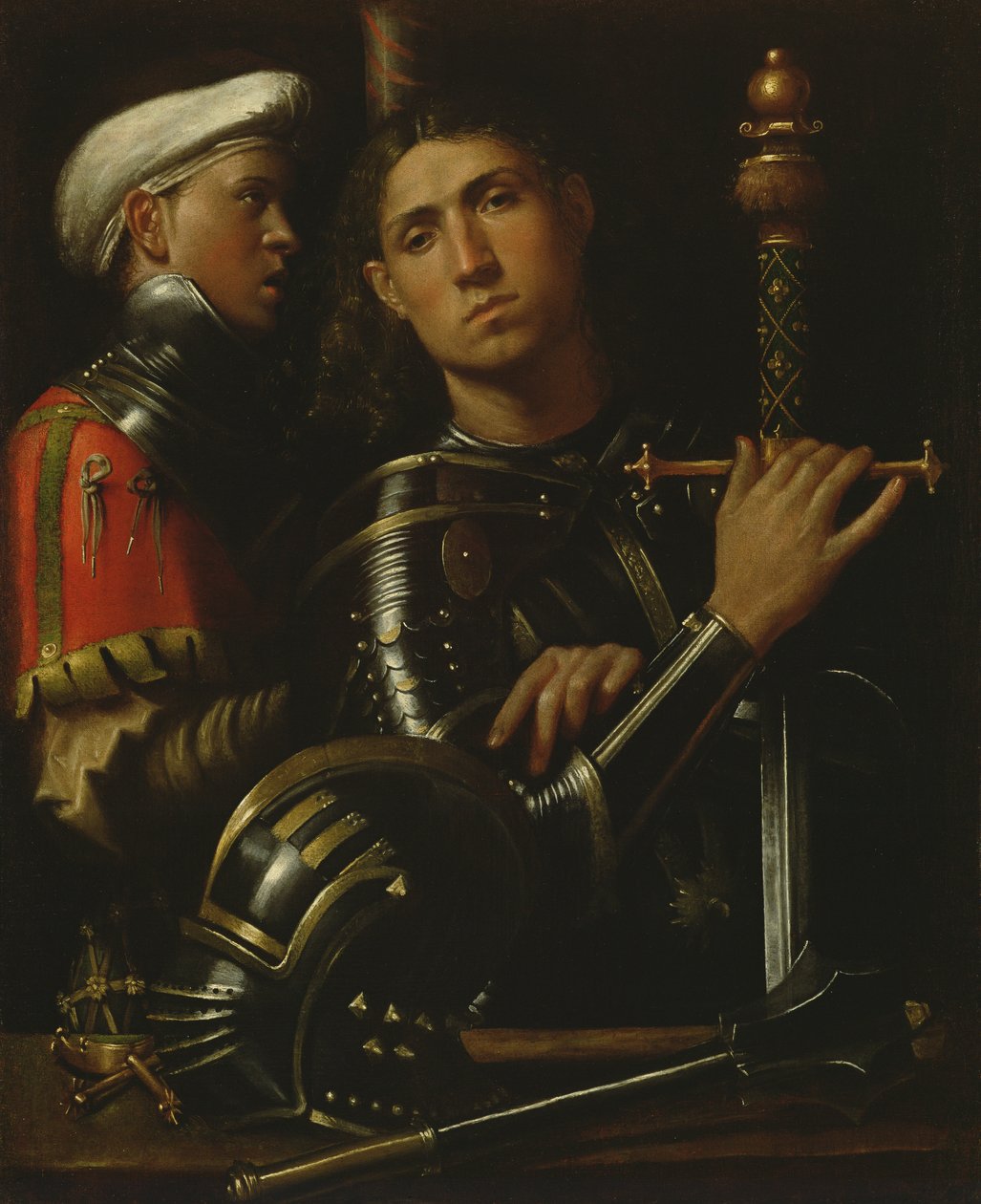 Un guerrero y su escudero de Giorgione da Castelfranco