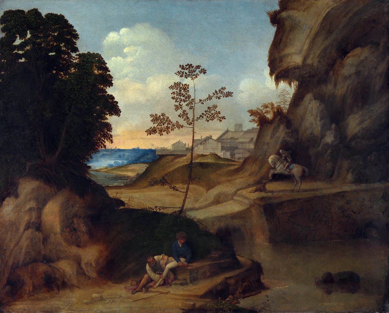 Paisaje con puesta de sol de Giorgione da Castelfranco