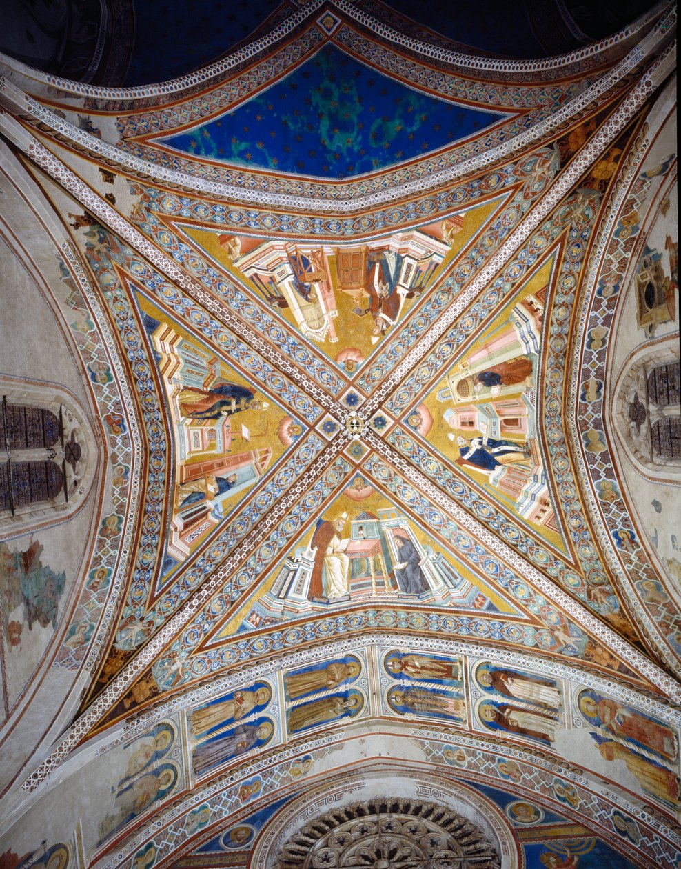 Bóveda de los Cuatro Doctores de la Iglesia, c.1297 de Giotto di Bondone