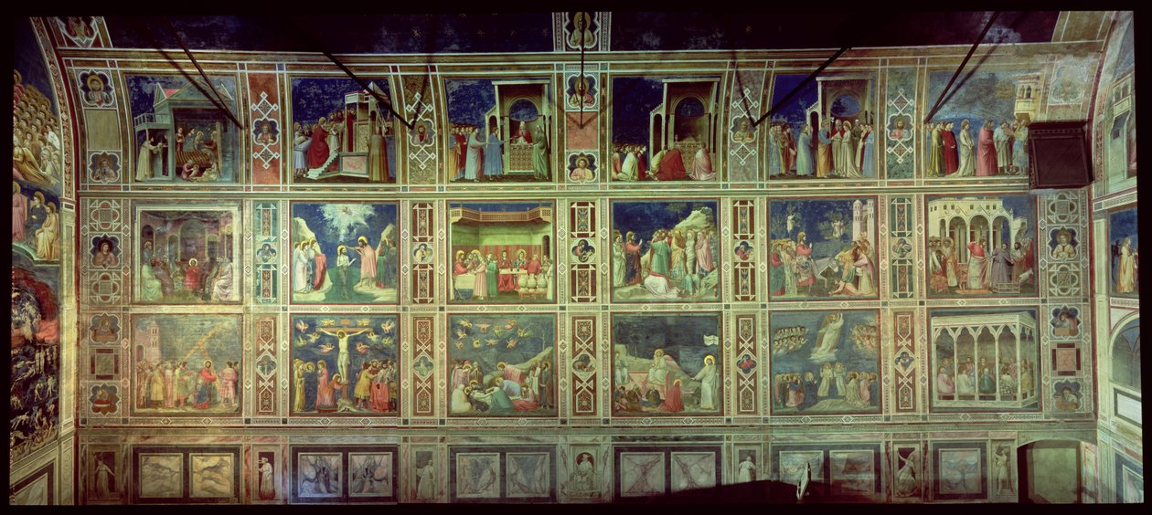 Vista de la pared norte, c.1305 de Giotto di Bondone
