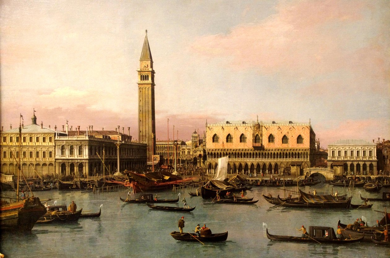 Vista de la Piazzetta y el Bacino de San Marco en Venecia de Giovanni Antonio Canal