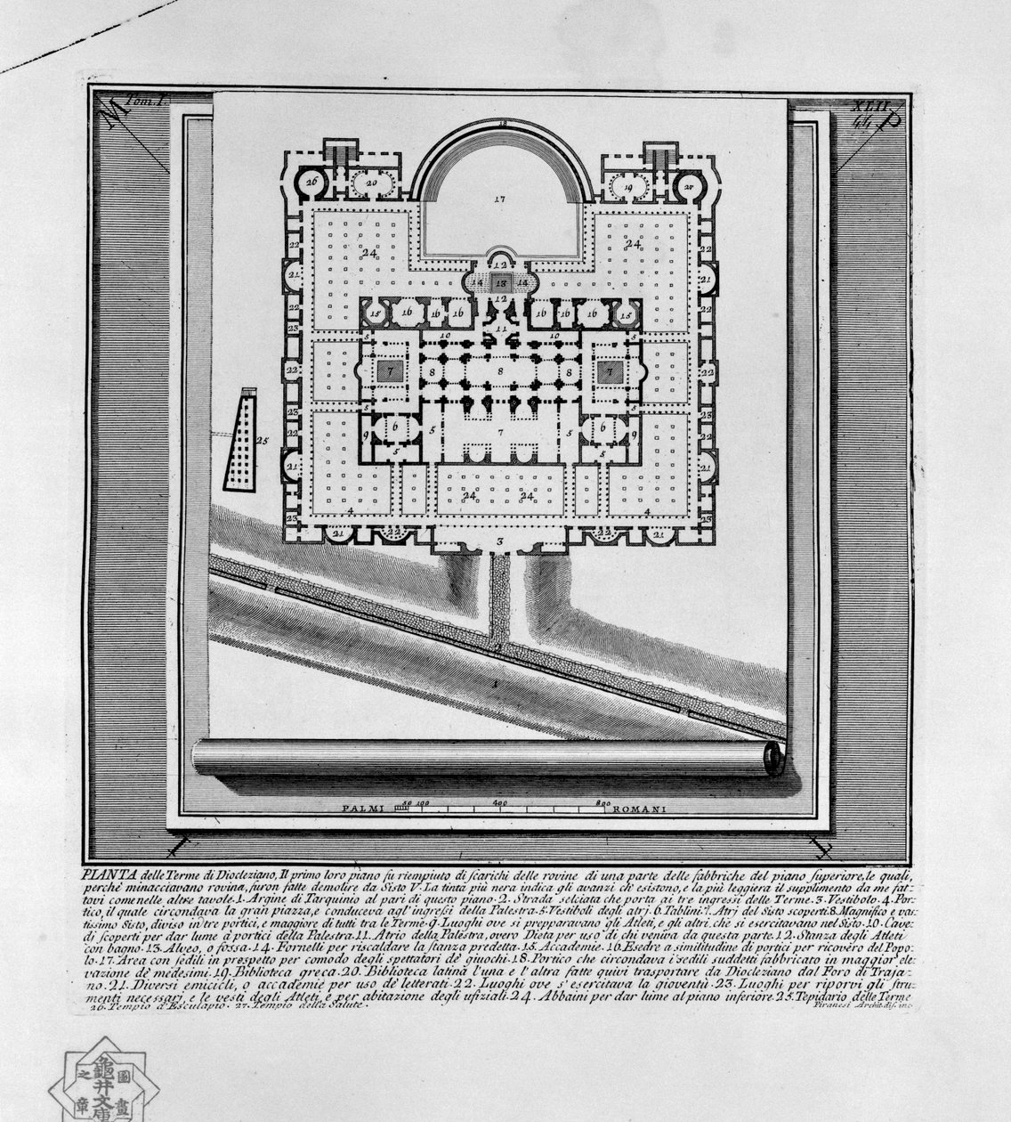 Plano de las Termas de Diocleciano (Roma) de Giovanni Battista Piranesi
