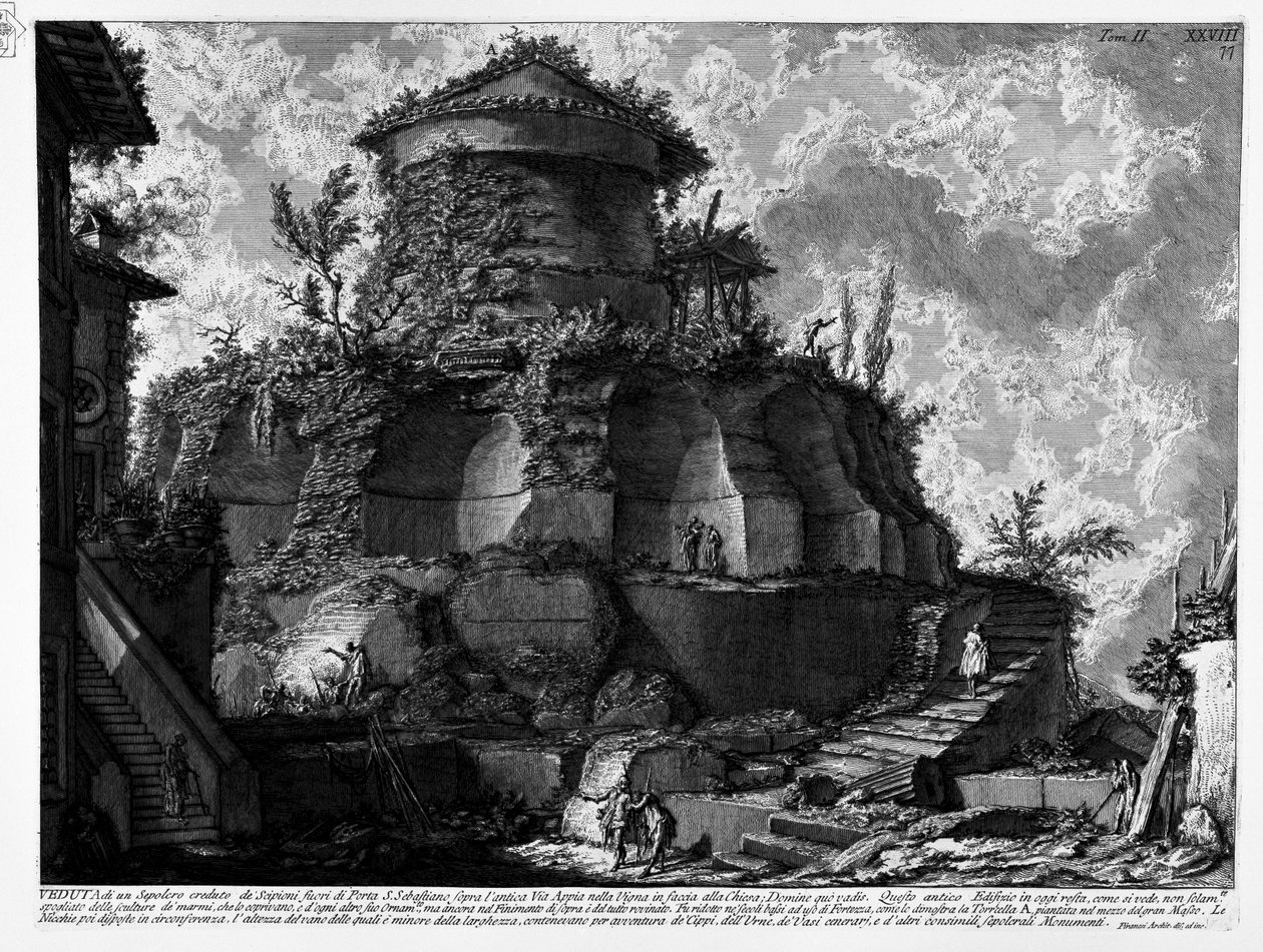 Tumba de Priscila, erróneamente descrita por Piranesi como Sepolcro creduto de