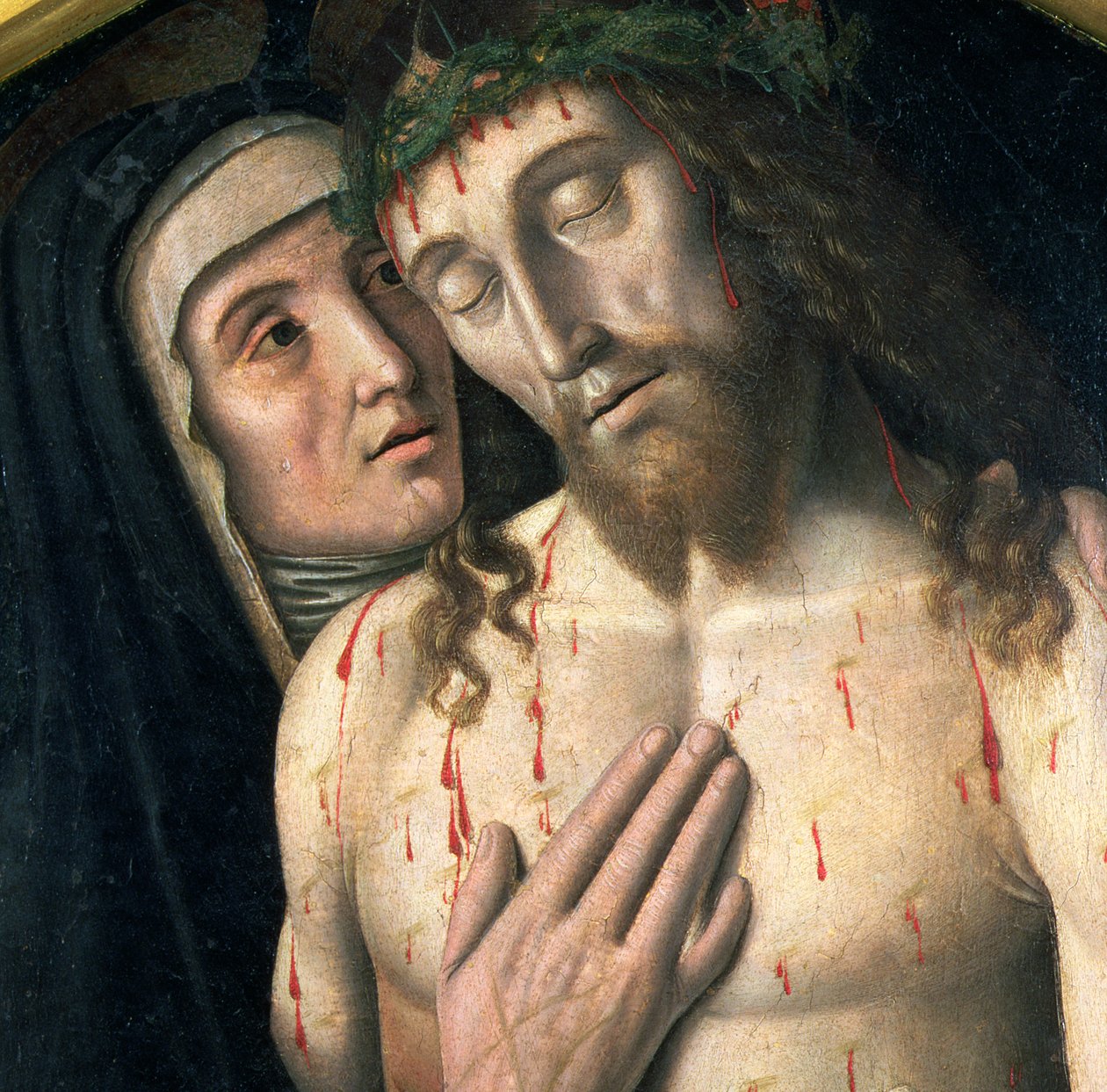 Lamentación de Cristo Muerto (detalle) de Giovanni Santi or Sanzio