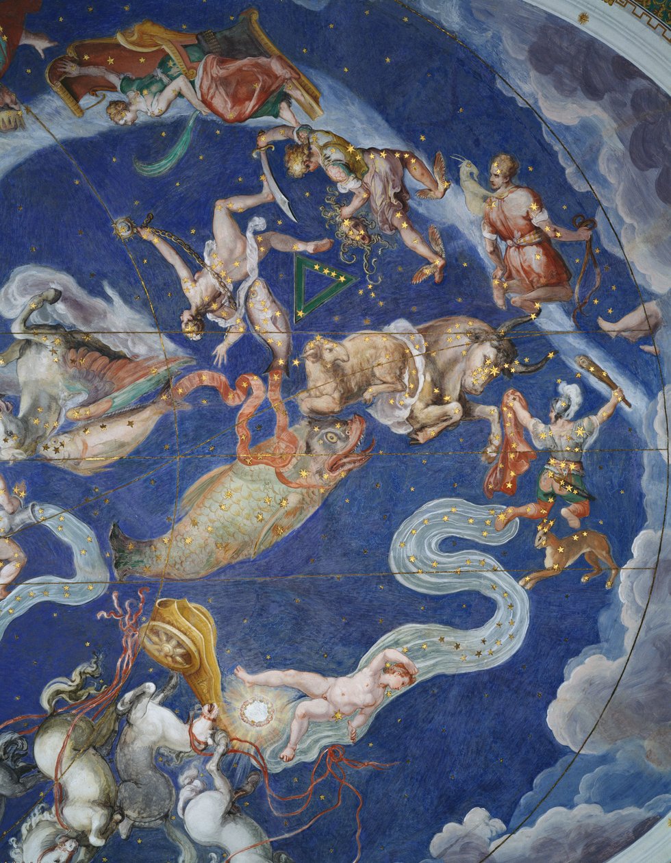 Techo Astrológico, en la Sala del Mappamondo de Giovanni de Vecchi