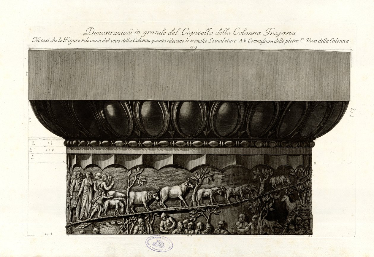 Demostraciones en grande del Capitel de la Columna Trajana de Giovanni Battista Piranesi