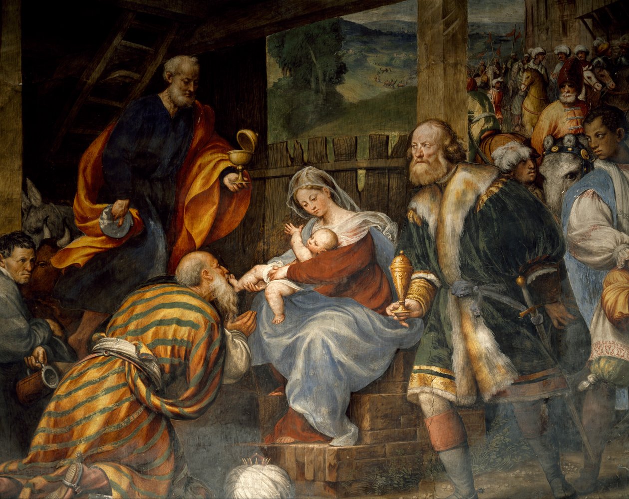 Adoración de los Reyes Magos de Giovanni Antonio Pordenone