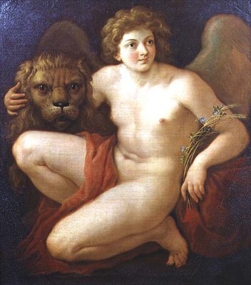Paz, sosteniendo una cabeza de león de Giovanni Battista Cipriani