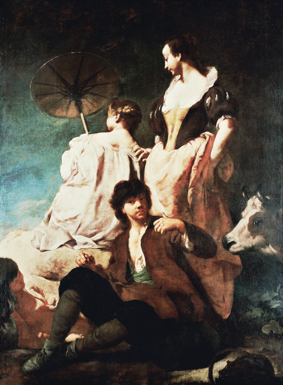 Idilio en la orilla de Giovanni Battista Piazzetta