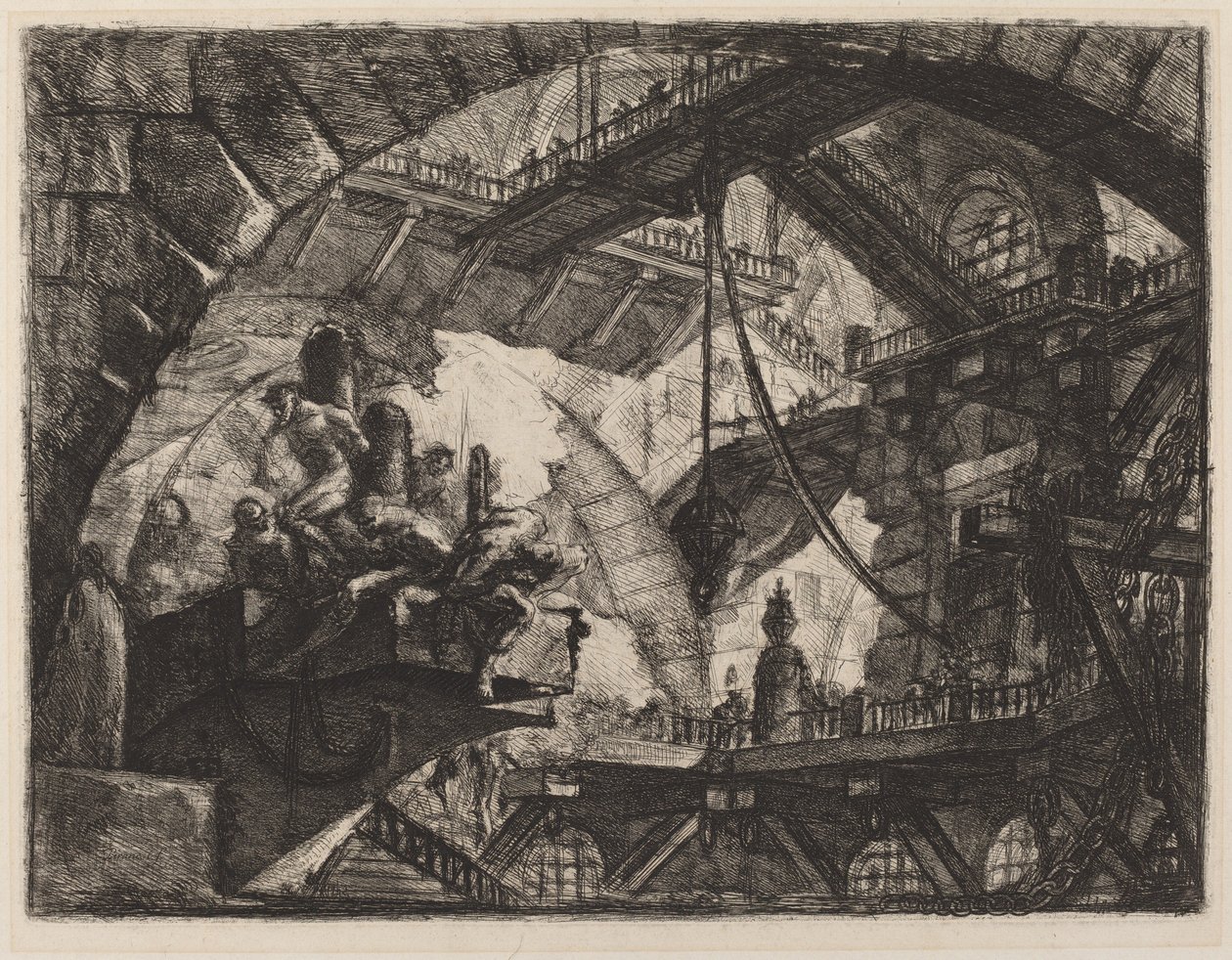 Prisioneros en una plataforma saliente de Giovanni Battista Piranesi