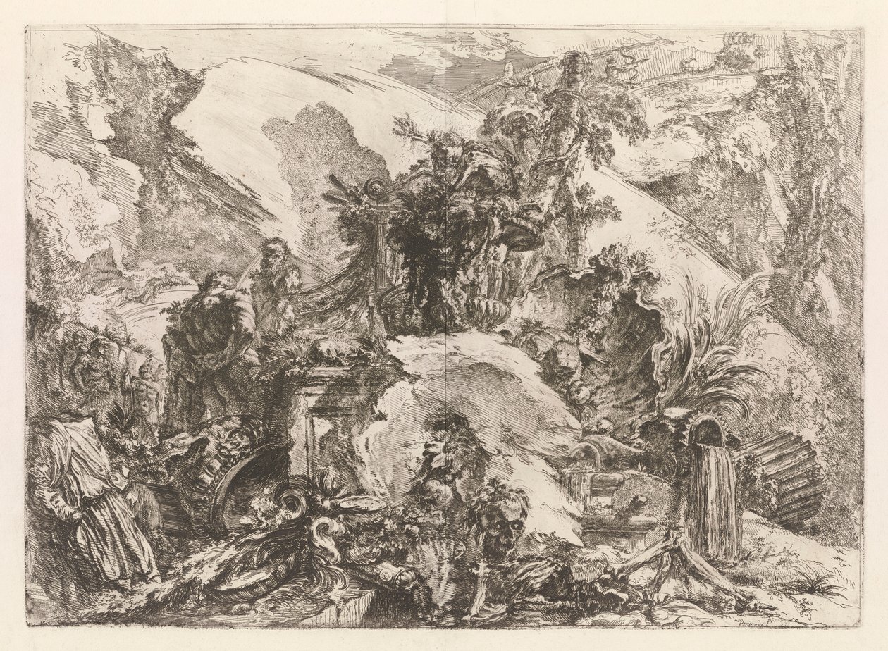 Los esqueletos, de Grotteschi (Grotescos) de Giovanni Battista Piranesi