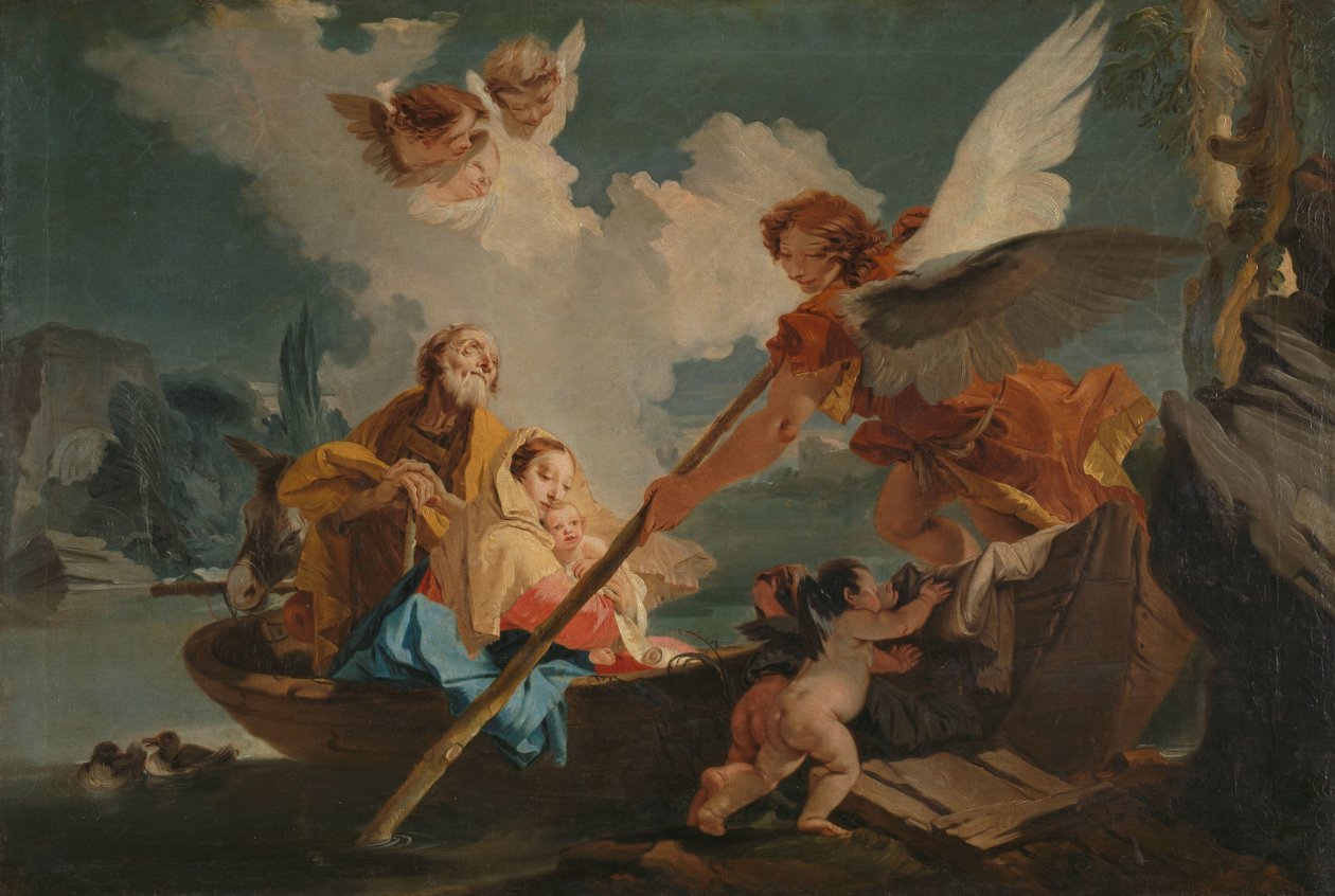 Huida a Egipto de Giovanni Battista Tiepolo (follower of)