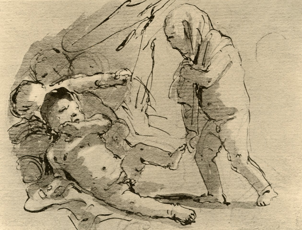Cupido asustando a otros niños, c.1757, 1928 de Giovanni Battista Tiepolo