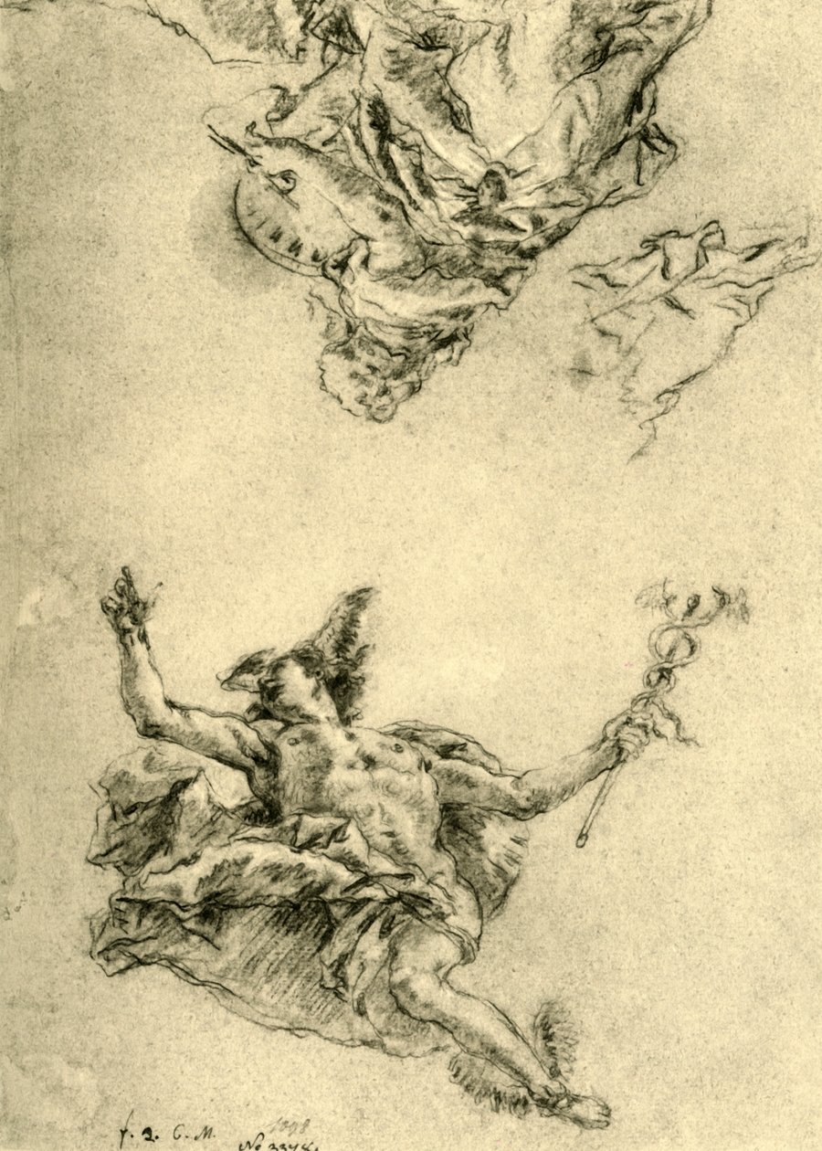 Mercurio y la pintura, 1752-1753, 1928 de Giovanni Battista Tiepolo