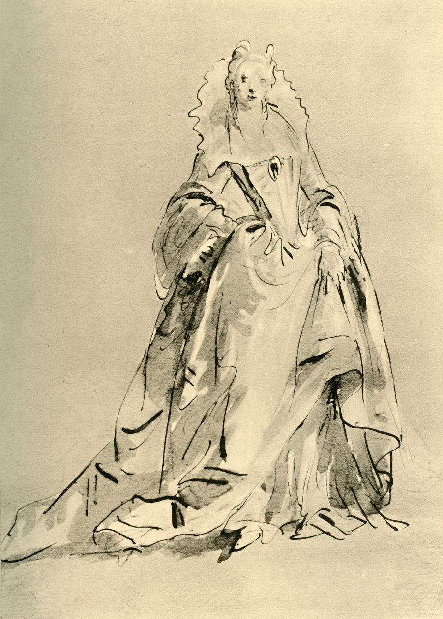 Joven Dama, principios-mediados del siglo XVIII 1928 de Giovanni Battista Tiepolo