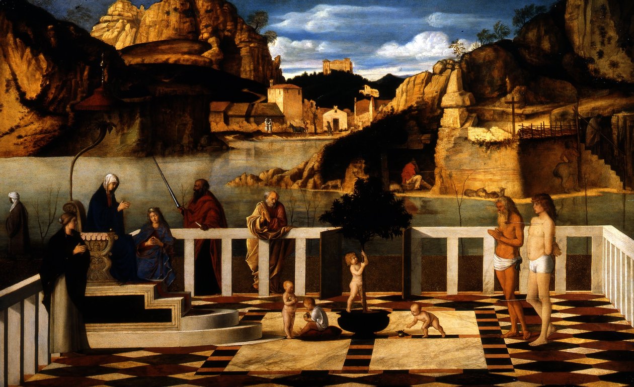 Italiano: Alegoría sagrada de Giovanni Bellini