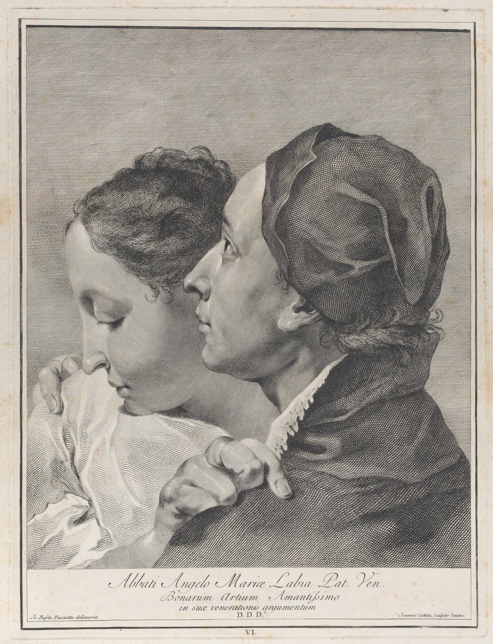 Un joven abrazando a una chica, 1743 de Giovanni Cattini