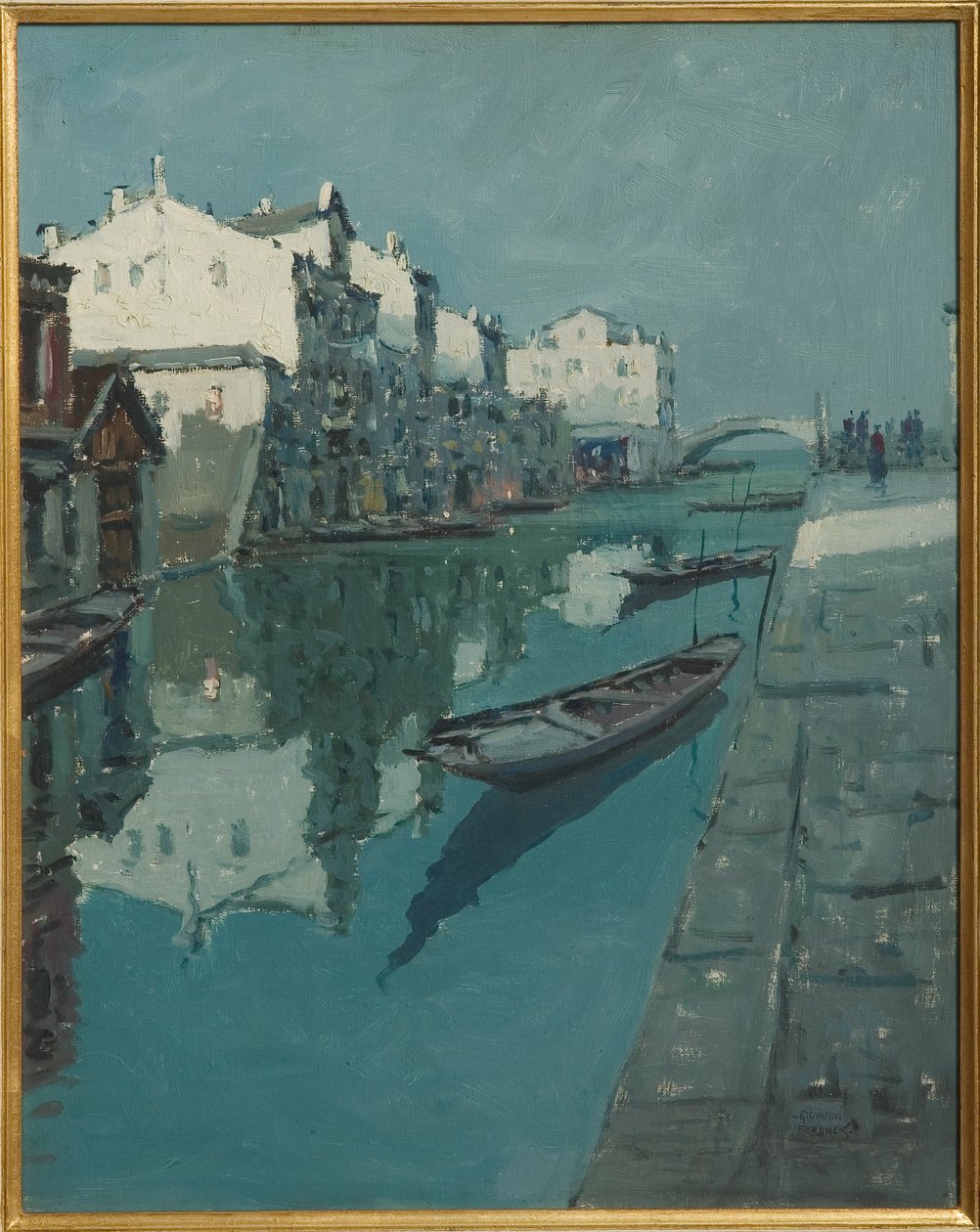 Canal en Venecia (pintura al óleo) de Giovanni Forghieri