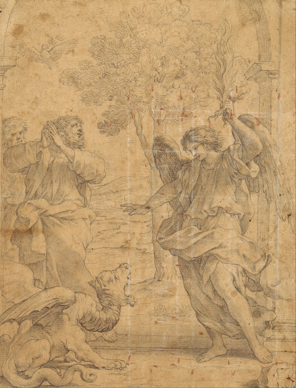 El Arcángel Uriel y el Dragón de Giovanni Francesco Romanelli
