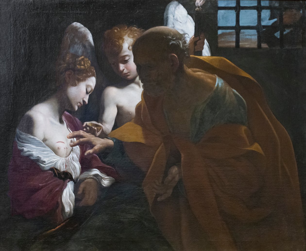 San Pedro cura a Santa Águeda en la cárcel de Giovanni Lanfranco