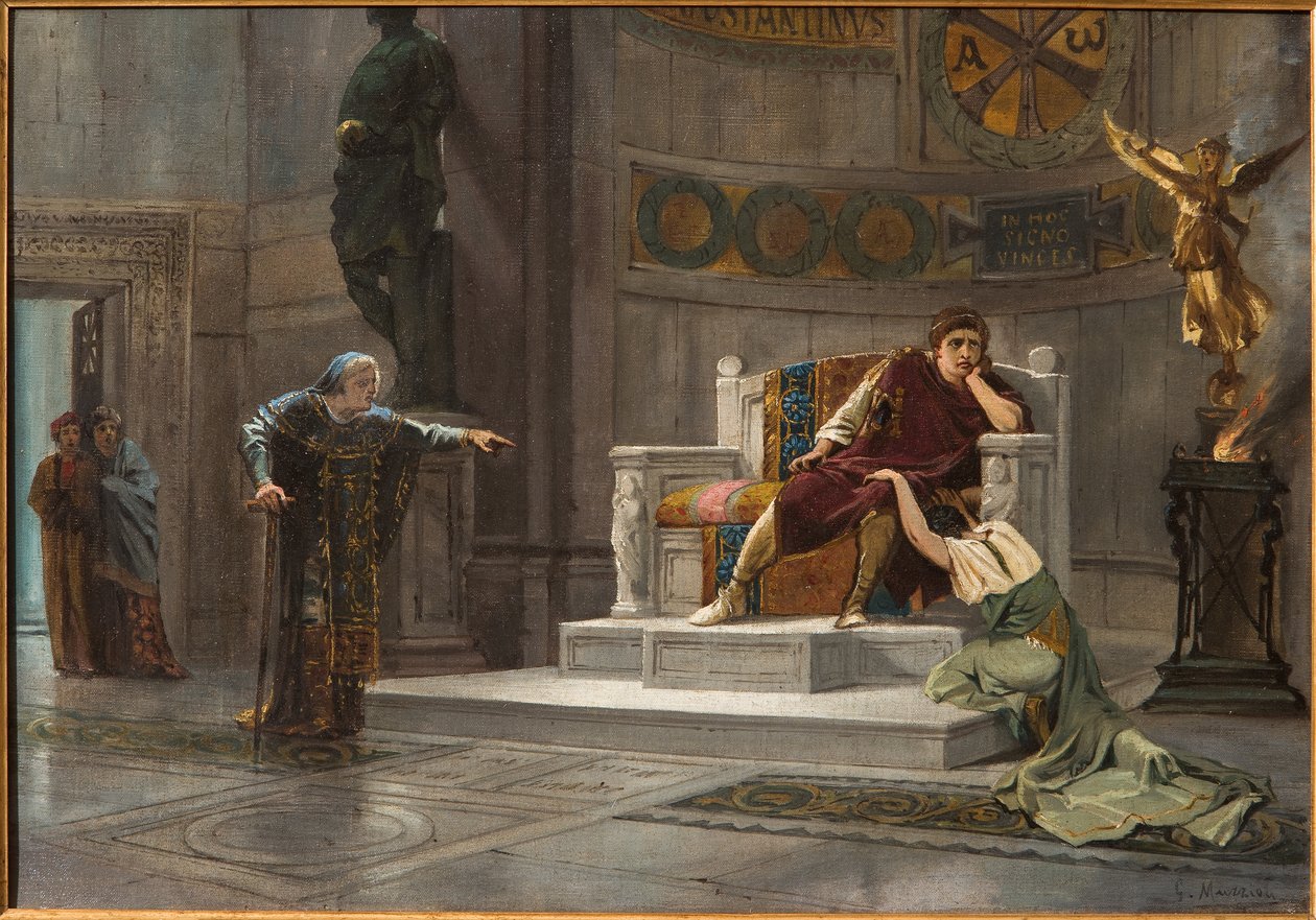 Costantine y el esclavo (óleo sobre lienzo) de Giovanni Muzzioli