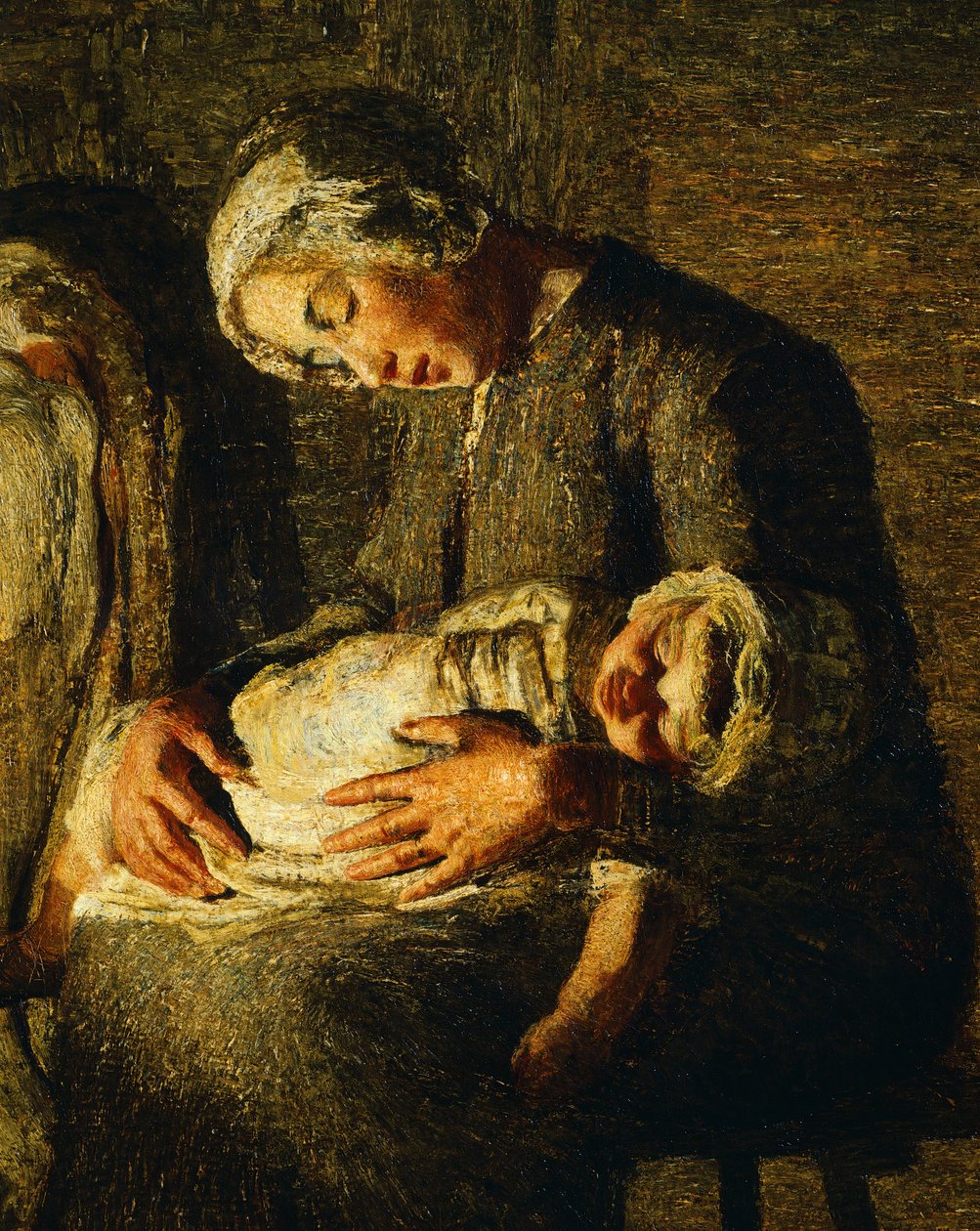 Las dos madres (detalle) de Giovanni Segantini