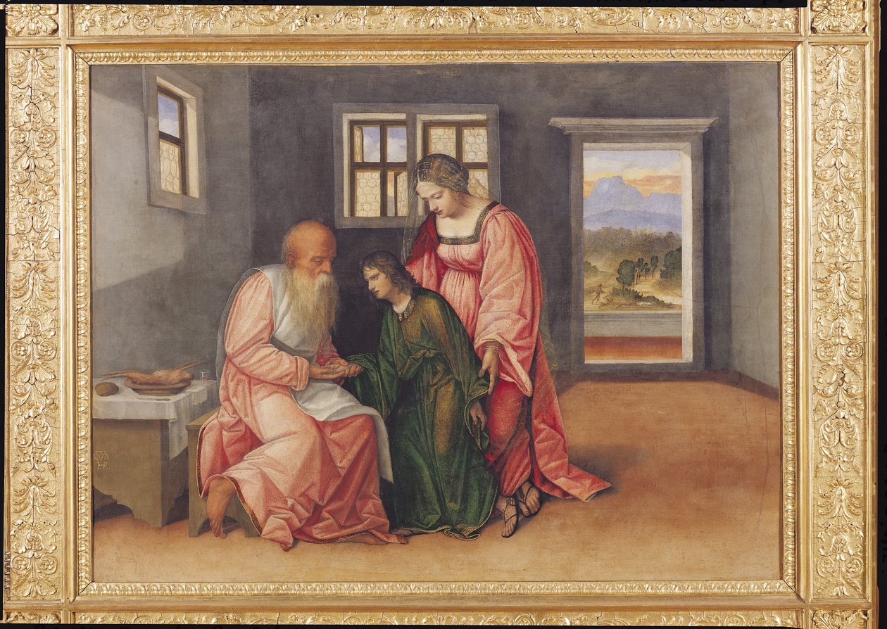 Isaac Bendiciendo a Jacob, c.1520 de Girolamo da Treviso II