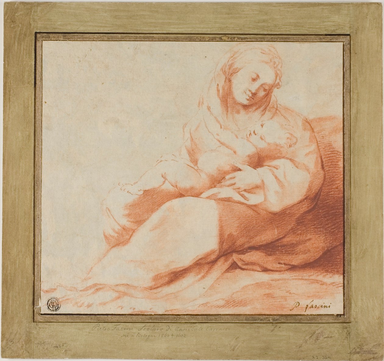 Virgen con el Niño sentada en el suelo de Giulio Cesare Amidano