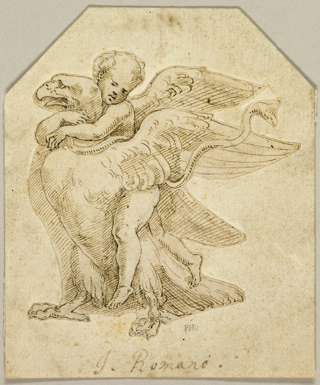 Cupido a lomos de un águila de Giulio Romano