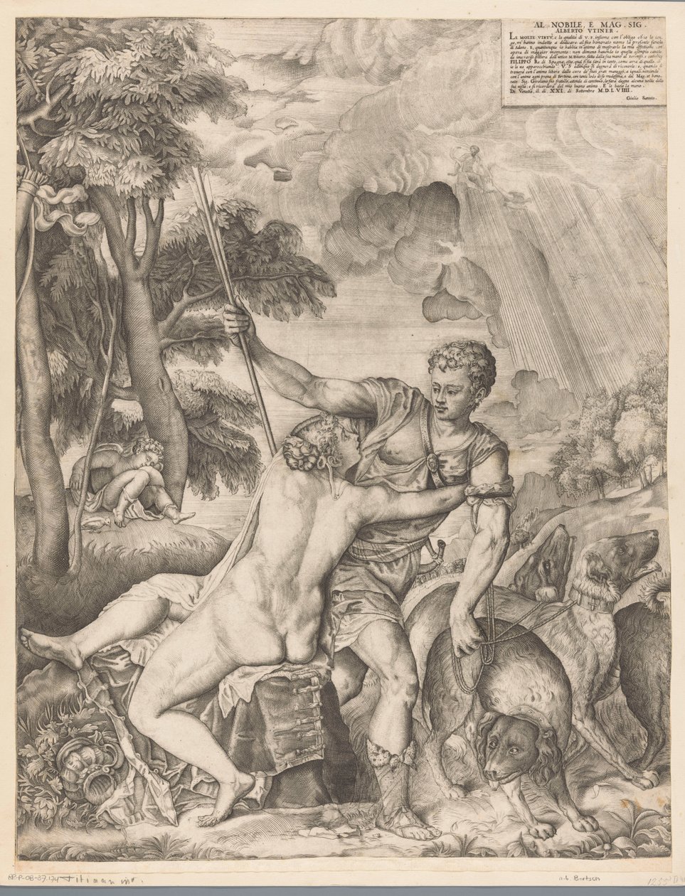 Venus en Adonis de Giulio Sanuto